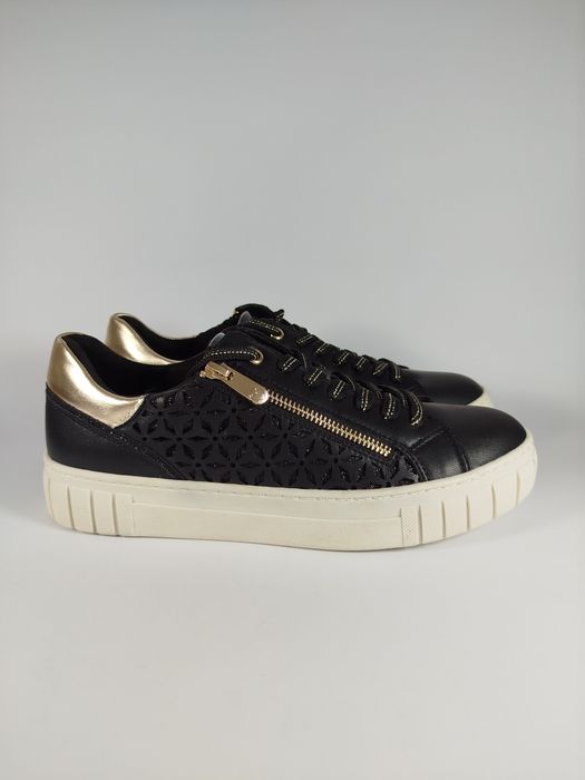 Marco Tozzi Nowe sneakersy damskie 41 Czarne Złote