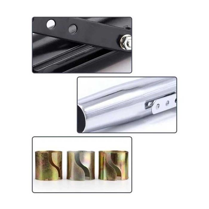 Ponteira Escape Universal Chopper Bobber 435mm Cromado Preto Mate