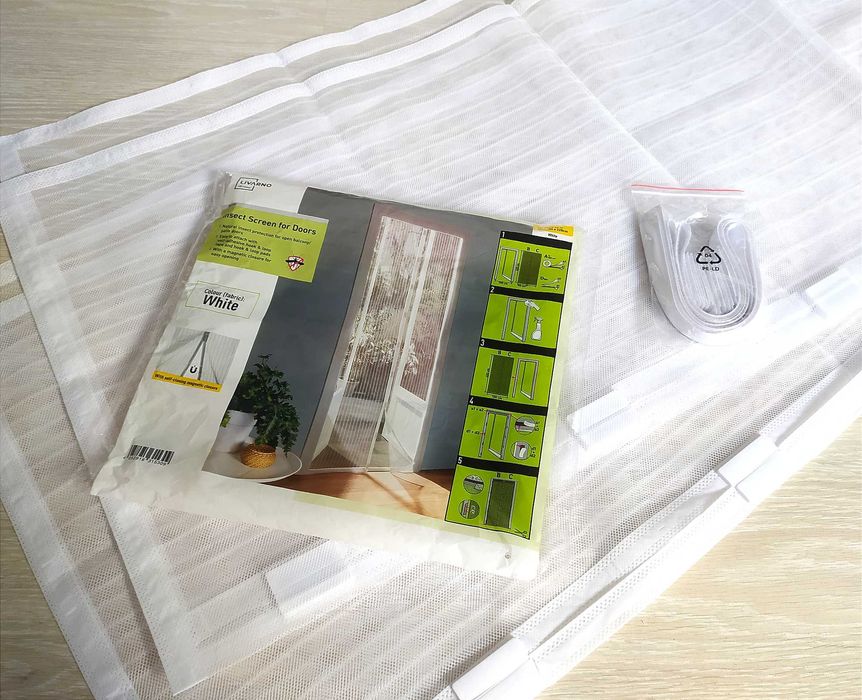 Moskitiera na okno balkonowe z magnesem Biała magnetyczna 100x220 nowa