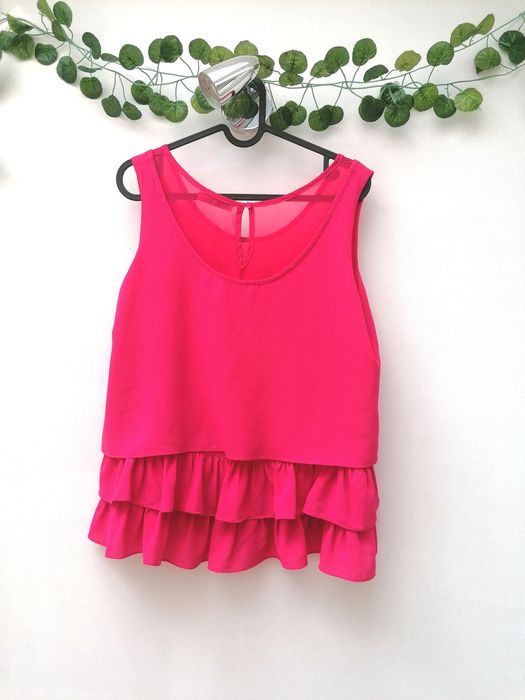 Blusa Rosa Fúcsia com Folhos
