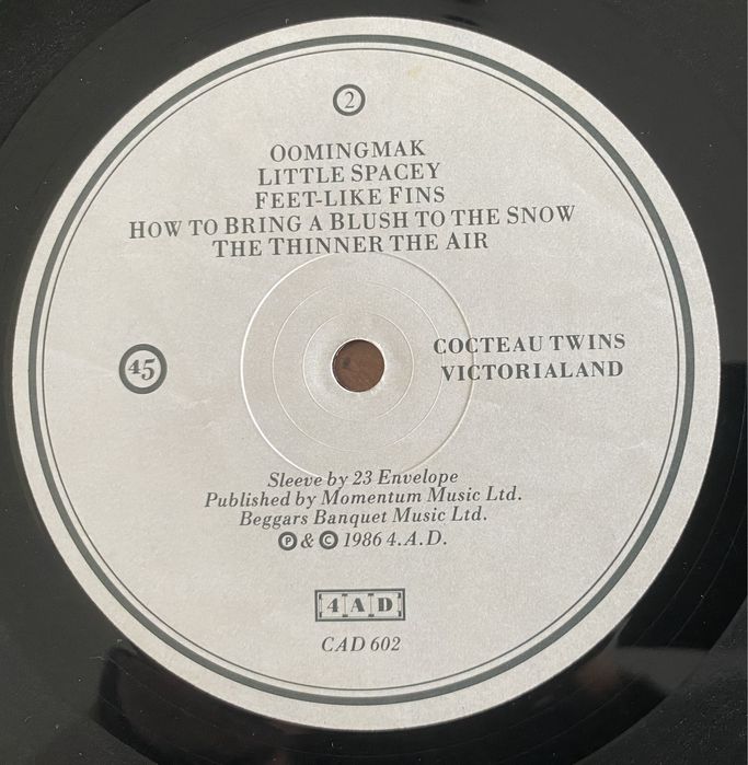 Cocteau Twins Victorialand 1 press VG+ CAD 602 4 AD