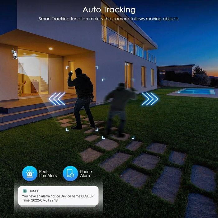 Вулична WiFi поворотна IP камера відеоспостереження 8mp,zoom x8