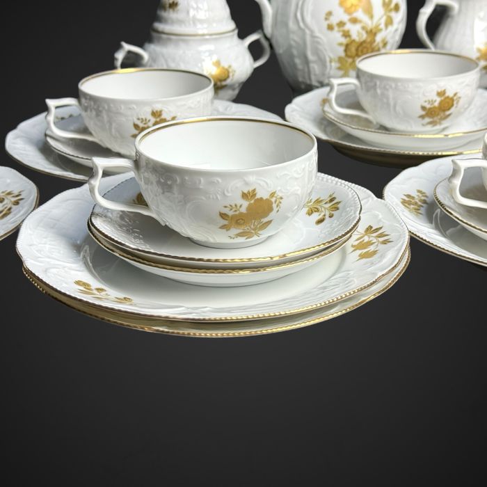 Serwis kawowy Rosenthal Sanssouci złote kwiaty B41/7203