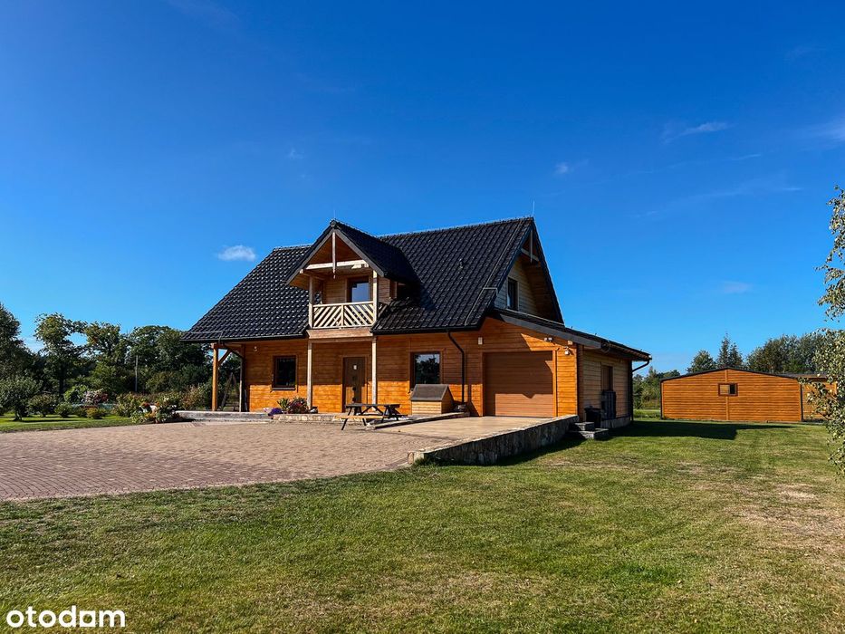 Wyjątkowy drewniany dom 195 m² na 4,54 ha z własnym stawem