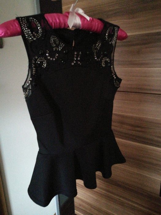 Bluzka New Look Koronka Baskinka Kamienie xs 34