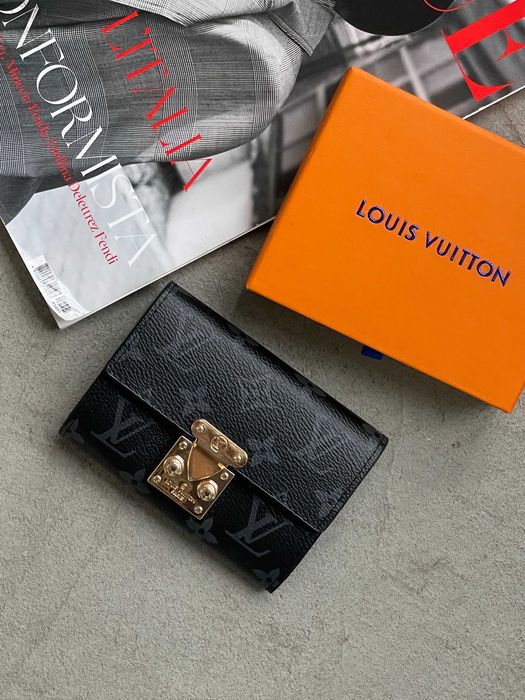 Женский кошелек маленький Louis Vuitton коричневый, черный Луи Виттон