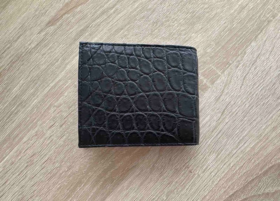 Зажим для денег из нат. кожи крокодила питона черный, коричневый