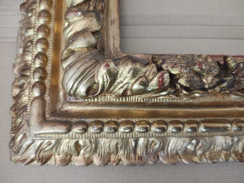 Lindíssima pintura a Óleo com São José e Menino com Magnifica Moldura em Talha Dourada.