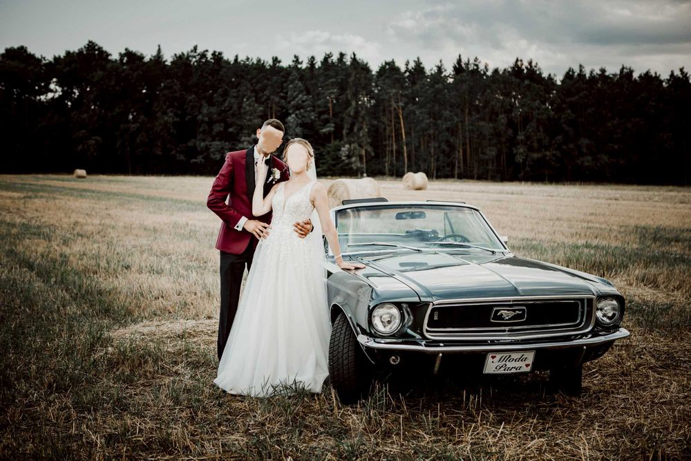 Auto do ślubu Mustang wynajem, samochód na wesele Wrocław łódź Kalisz