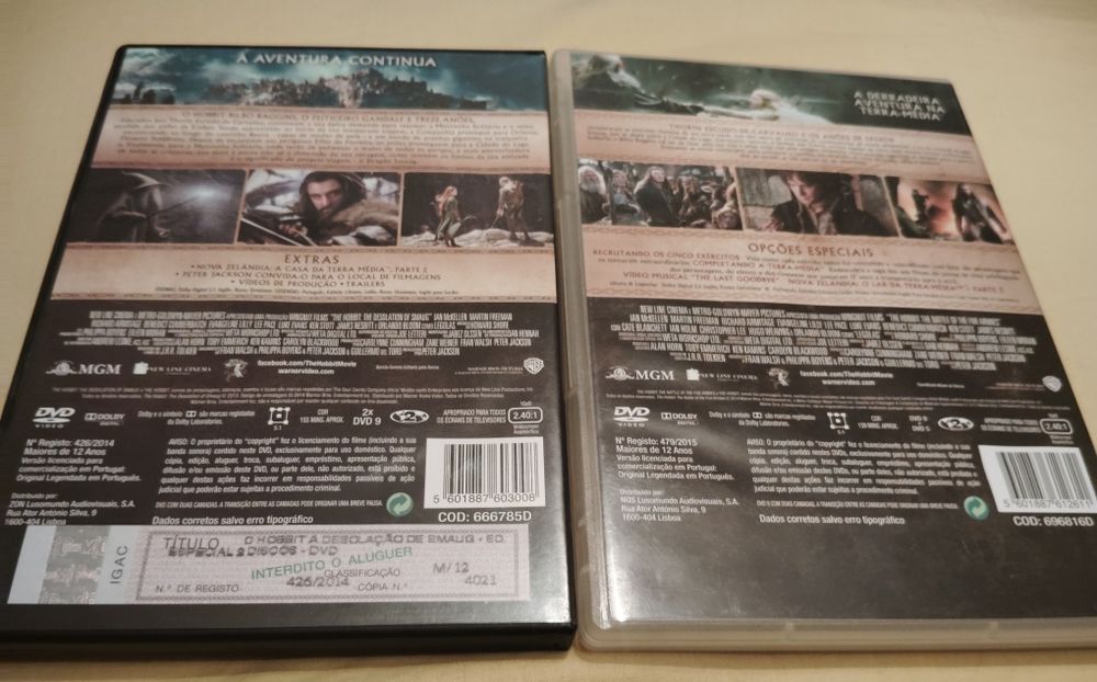 DVDs Filmes Juvenis Hobbit Duplos Usados