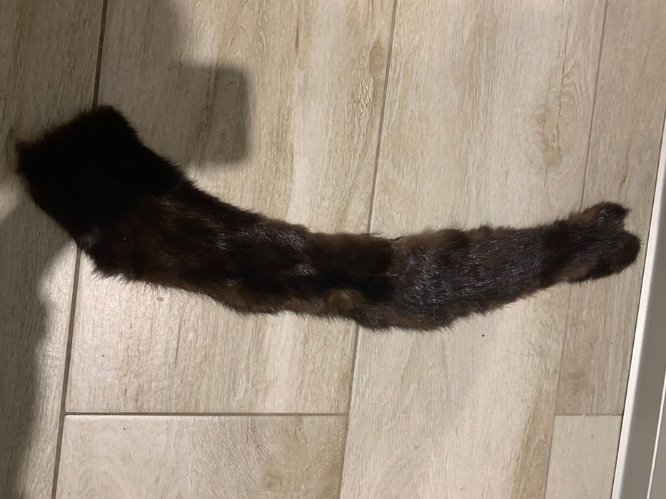 Опушка , мех , натуральный, бумбон, воротник