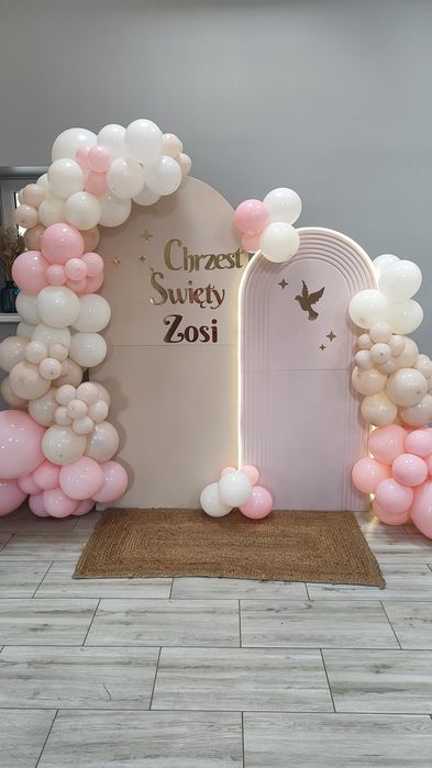 Ścianka balonowa roczek chrzciny 18stka 40 50 60 komunia