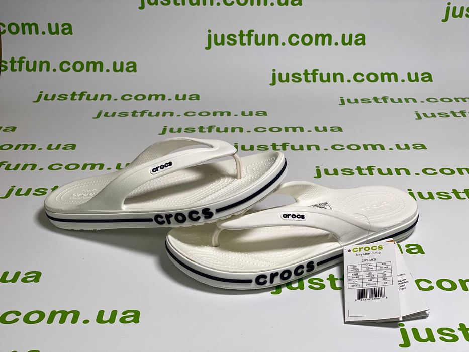 Вьетнамки Crocs Bayaband Flip оригинал белые синие черные  36-44