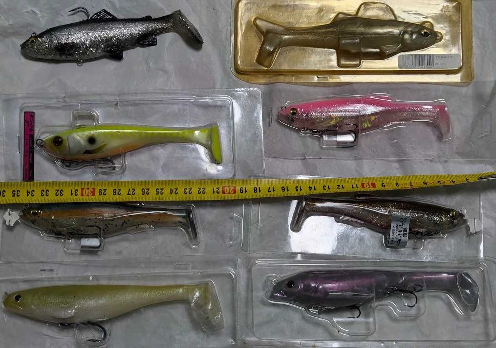 Фирменные большие силиконовые приманки Raid Japan, Megabass, Jackall