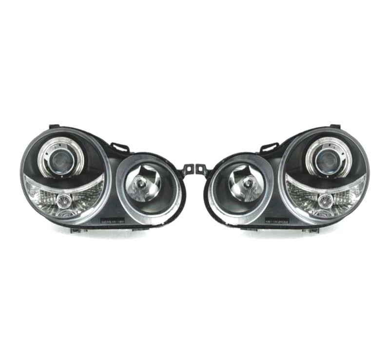 FARÓIS VOLKSWAGEN VW POLO 9N 01-05 ANGEL EYES FUNDO NEGRO