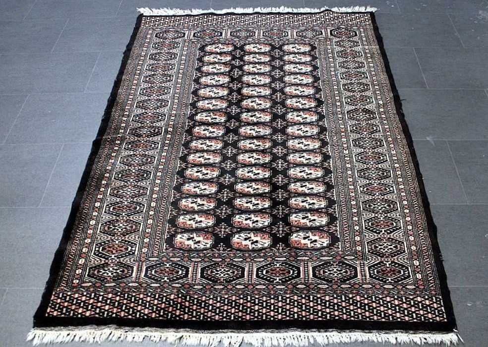 Tapete Afegão com padrão BUCHARA, Lã sobre Algodão elaborado manualmente, 178cm x 122cm