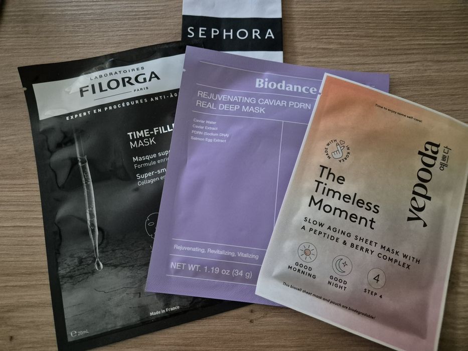 3 maski! Nowe! FILORGA BIODANCE YEPODA maski w płachcie odmładzające