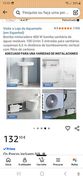 Bomba e reservatório
