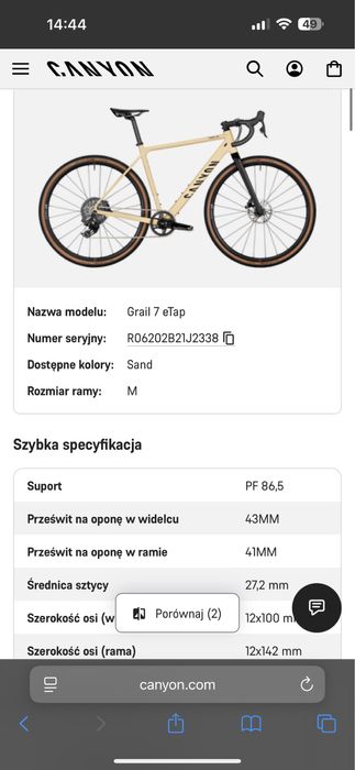 Canyon Gravel Grail 7 eTap SRAM AXS roz. M