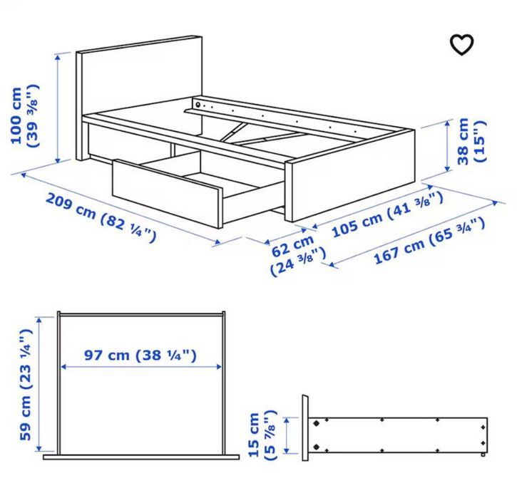 Cama + colchão Ikea / cama Malm + colchão Sultan