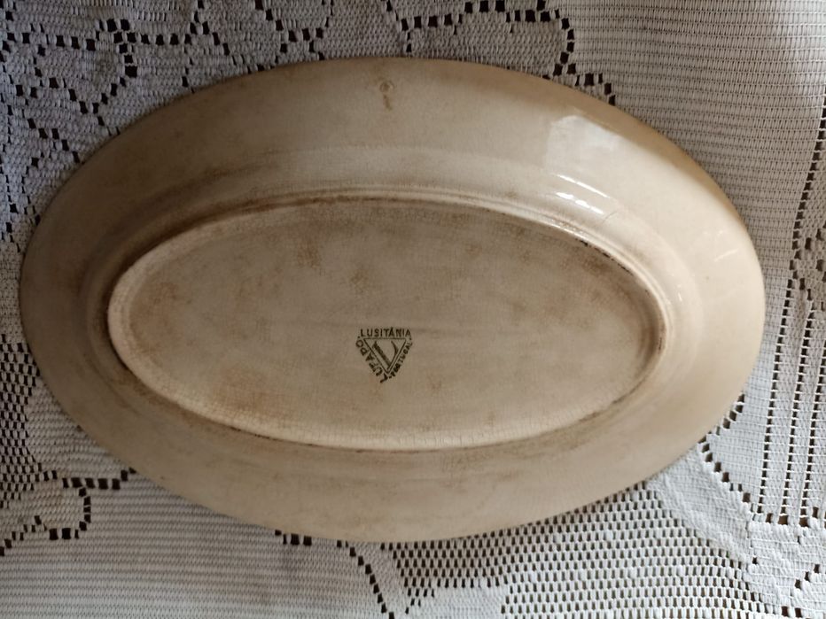 Travessa rara antiguidade Lufapo Lusitânia Portugal faiança portuguesa