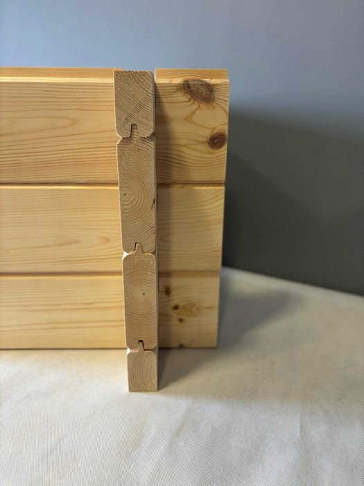 Dom z Bala ,Elewacja, Bal prostokątny, sosna , świerk, modrzew