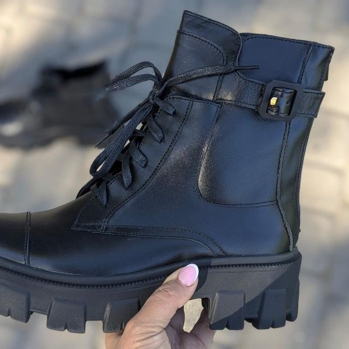Черевики демісезоні чорні натуральна шкіра