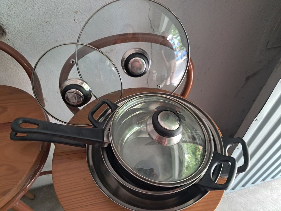 Conjunto 1 frigideira e 2 tachos
