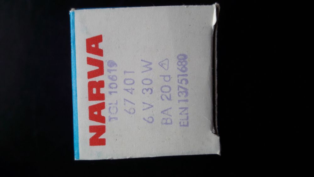 Żarówka mikroskopowa 6v 30 W 67401 Narva TGL 10619 BA 20d ELN