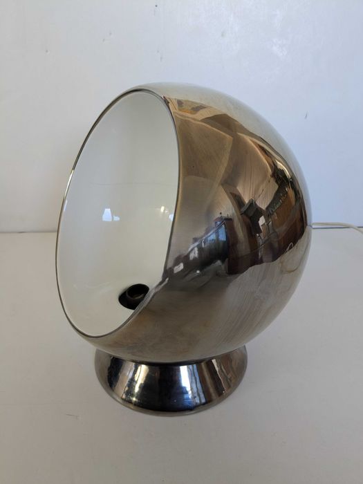 Candeeiro Anos 70 Vintage Italiano Space Age Eye Ball Ceramica Cromado