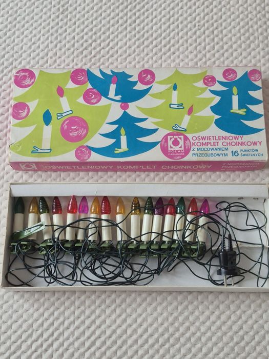 Lampki choinkowe PRL 1980r