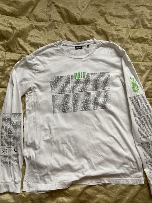 diesel x void білий вінтажний лонгслів xl