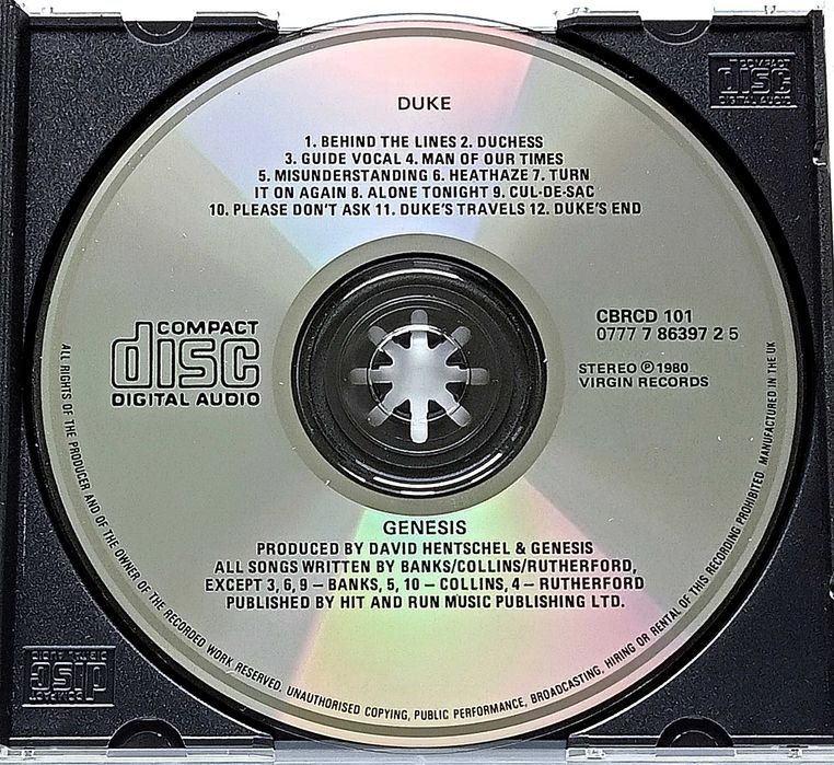 Genesis - Duke CD 1980, stare wydanie brytyjskie!