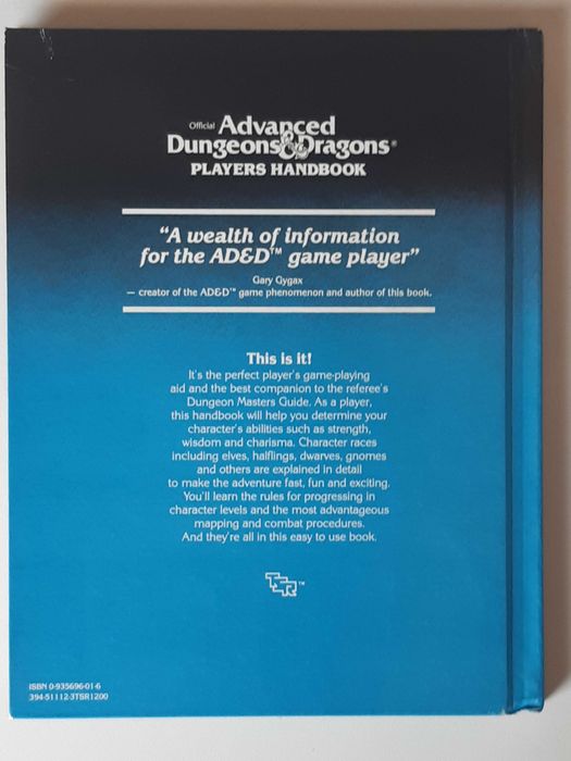 Official Advanced Dungeons& Dragons Players Handbook (1978)