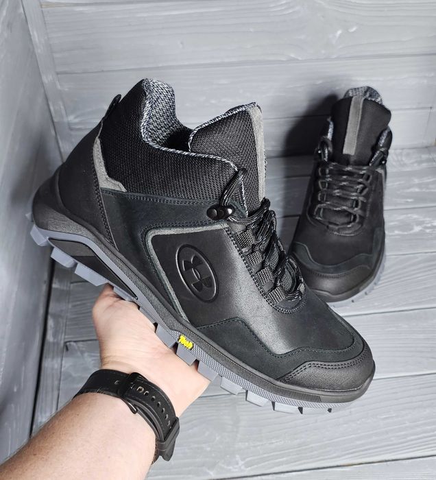 Мужские койот хаки черные прошитые зимние деми ботинки на мембране!!!