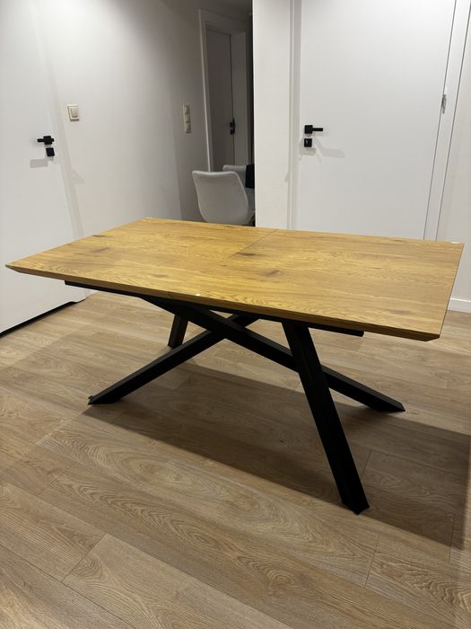 Stol rozkladany capital halmar 160(200)X90 Dąb Złoty Stelaż Czarny