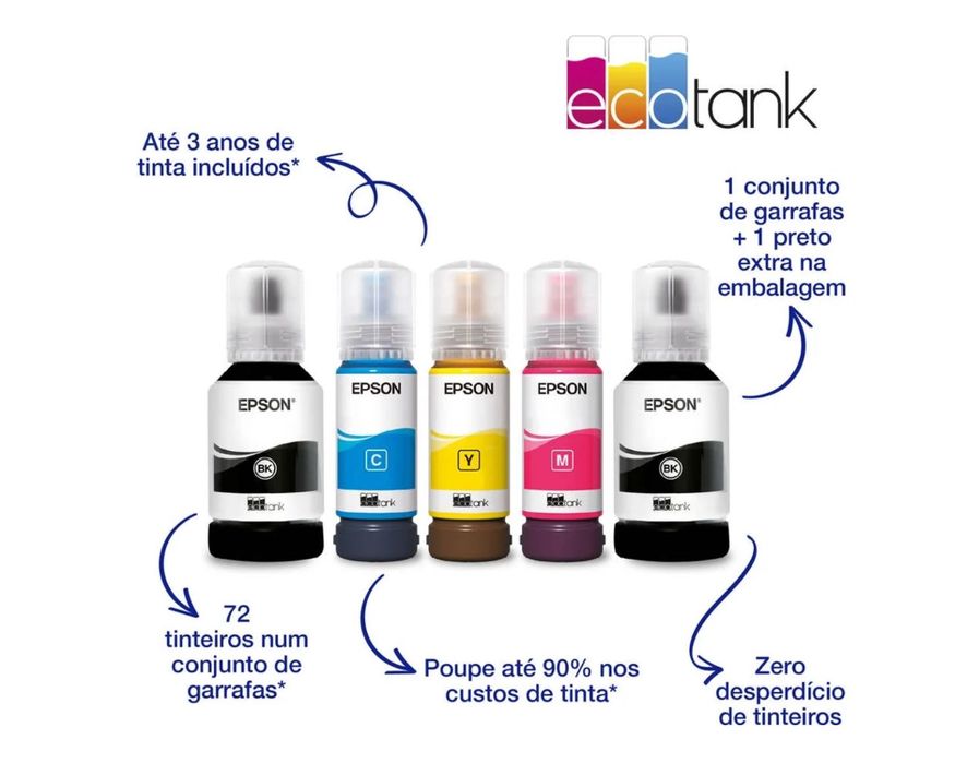 Impressora EPSON EcoTank ET-2851 Multifunções - Jato de Tinta - Wi-Fi