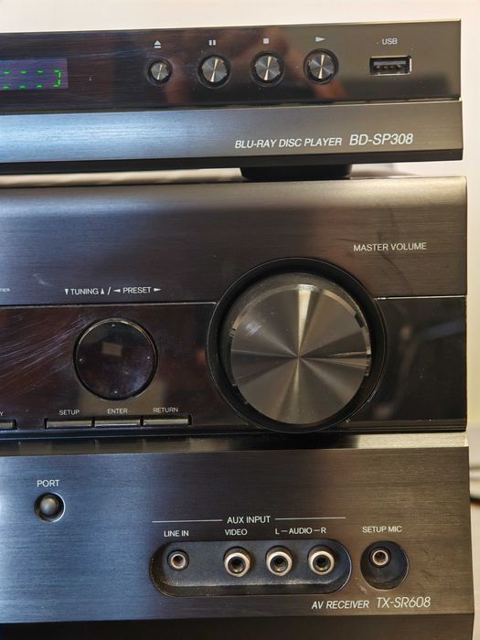 Zestaw Onkyo amplituner TX-SR608 + Blueray BD-SP308 + piloty Toruń