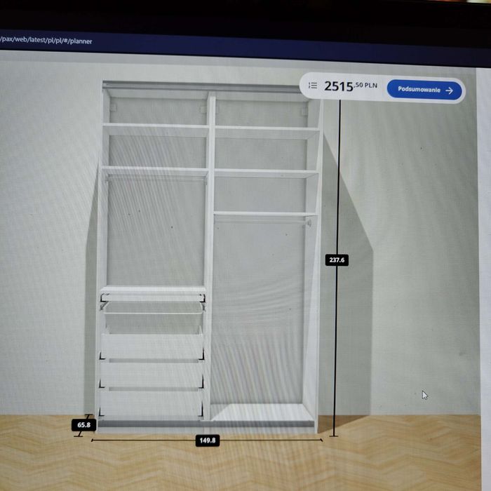 Biala Szafa Pax Ikea 1,5m szerokosci