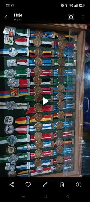 Medalhas comemorativas de vários desportos