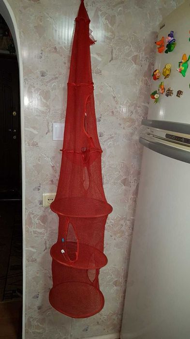 Сетка для хранения игрушек, мячей, всяких мелочей, 4 секции