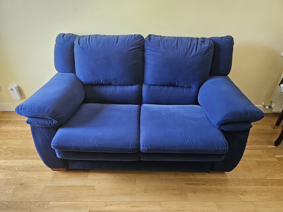 Sofa/Cama Azul veludo