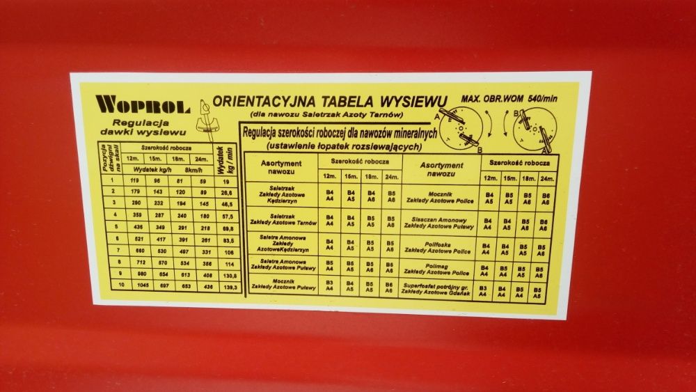 Розкидач мінеральних добрив 1000 кг Woprol (Польща)