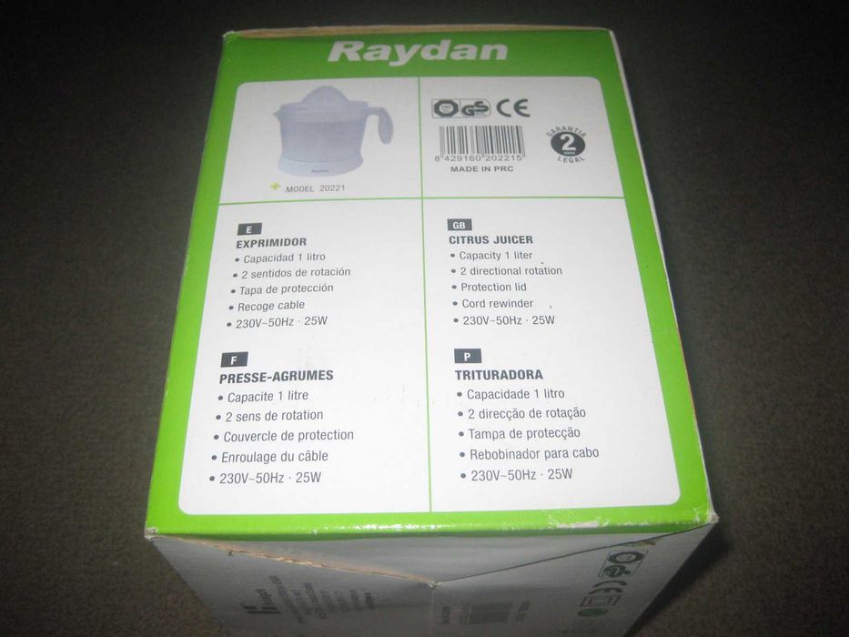 Espremedor de Citrinos Eléctrico da "Raydan" Novo e Embalado!