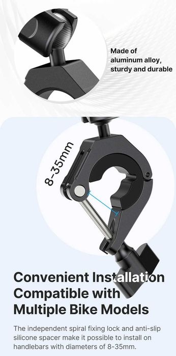 Uchwyt ULANZI Magic Arm CM025 1/4''  motocykl rower