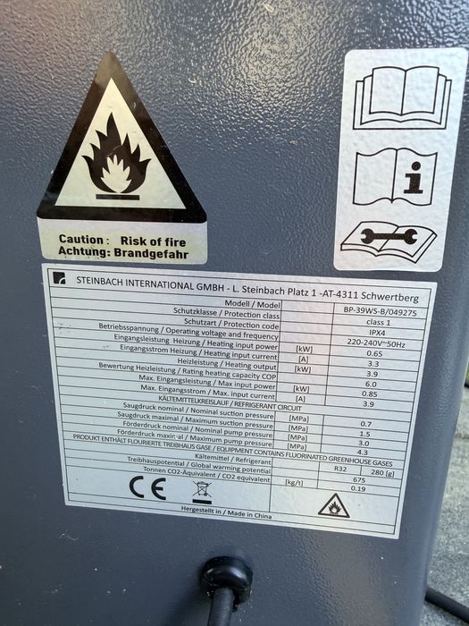 Pompa ciepła do basenu Steinbach BP-39WS-B – używana, sprawna