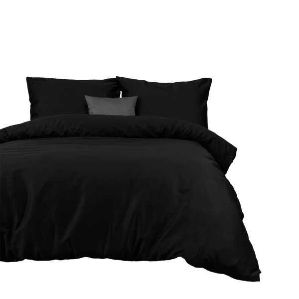 CZARNY komplet pościeli z satyny 100 procent bawełna