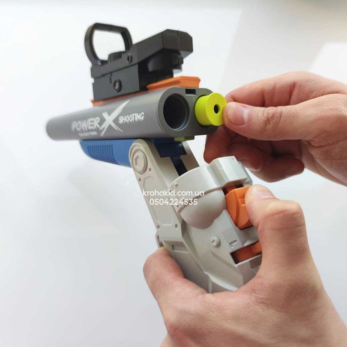 Дитяча двоствольна рушниця на м'яких кулях з гільзами Дробовик 38 см