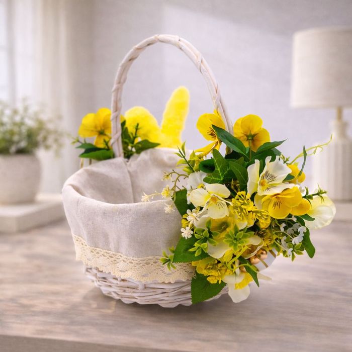 Koszyk wielkanocny dekoracyjny rękodzieło stroik