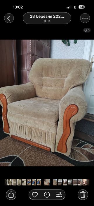 Диван розкладний з розкладними кріслами